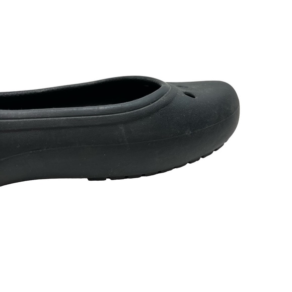 CROCS Black Slip On Round Toe Rubber Waterproof Flats Loafers Casual Shoes sz 8 - Picture 8 of 16